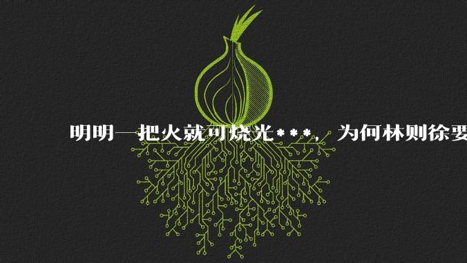 明明一把火就可烧光***，为何林则徐要劳神费力用海水浸泡？
